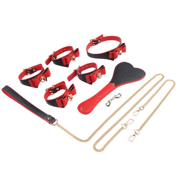 SM Bondage Set BDSM Leather Paddle Flirting Bow two-color Adult Toys