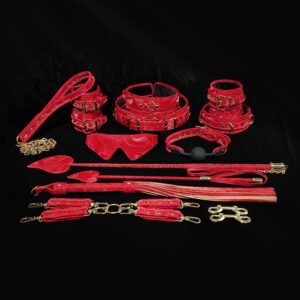 BDSM luxury Set 14-Piece Leather Sex Toys Bondage Supplies