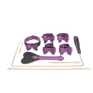 7-piece sexy Bondage butterfly set Leather customizable collar handcuffs SM