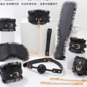 Sexy lace Leather SM Bondage set